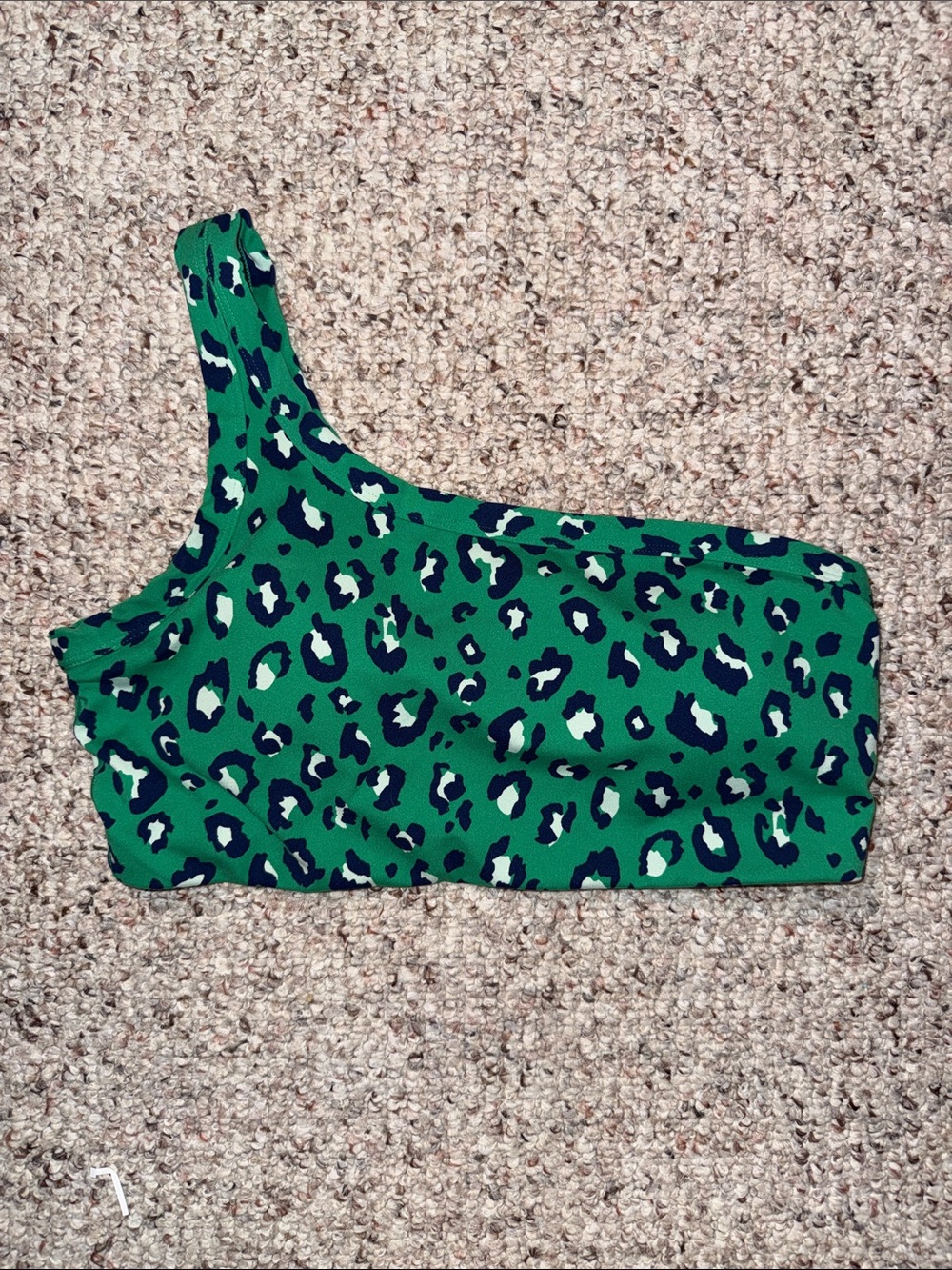 Green One-Shoulder Sports Bra